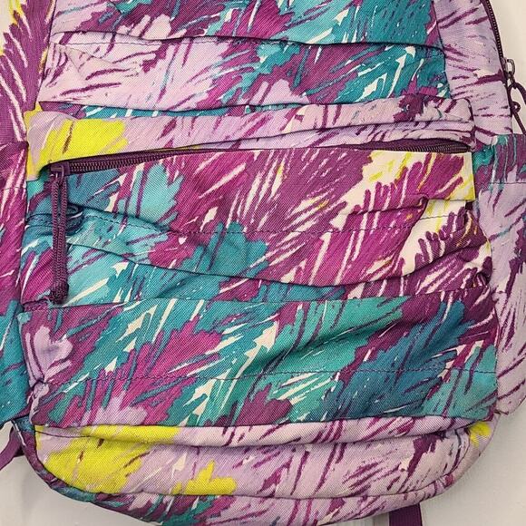 Puma Procat Backpack Purple Multi Color Zip Drawstring Adjustable Straps Pockets - Picture 9 of 9